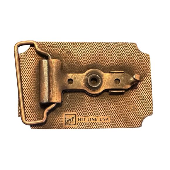 Vtg Belt Buckle Pasco Gear Phoenix Ariz Since 1948 Solid Brass 1970s USA Made - Picture 2 of 2